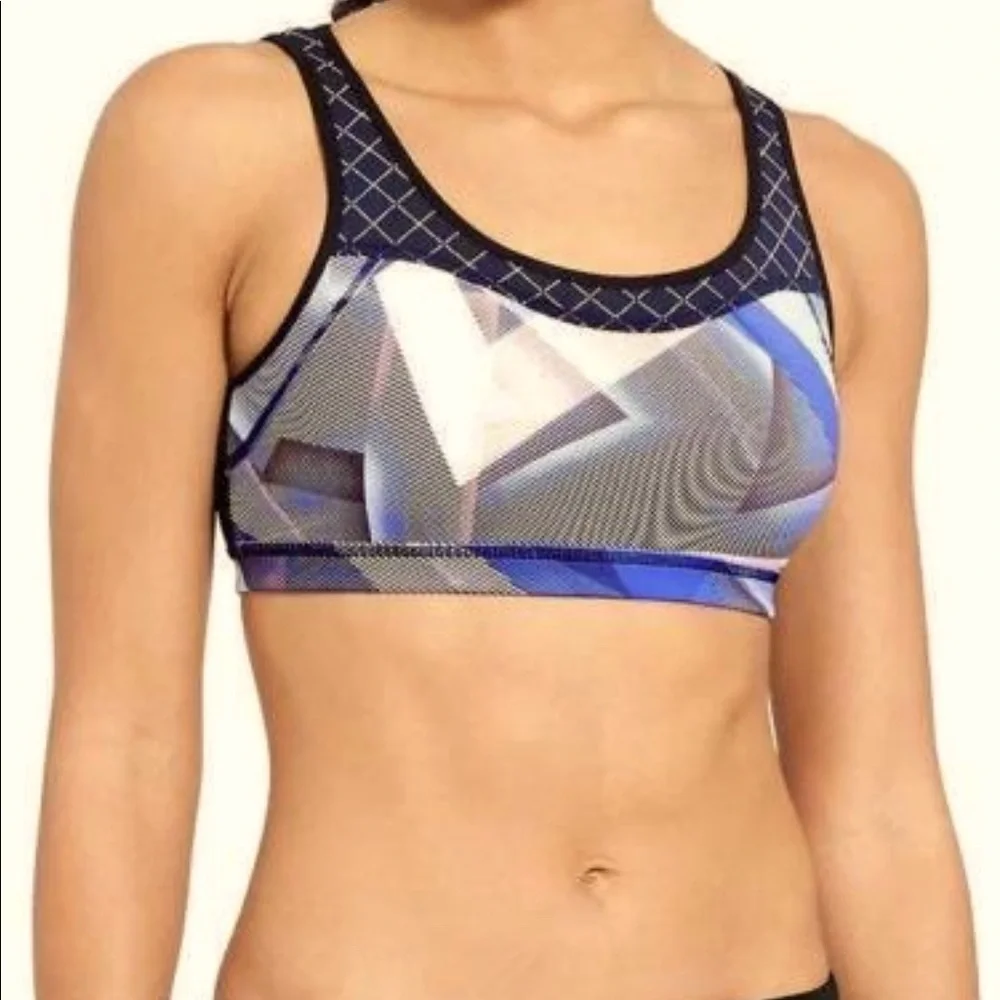 Athleta Electric Geo Triple Dare Sports Bra Cutout